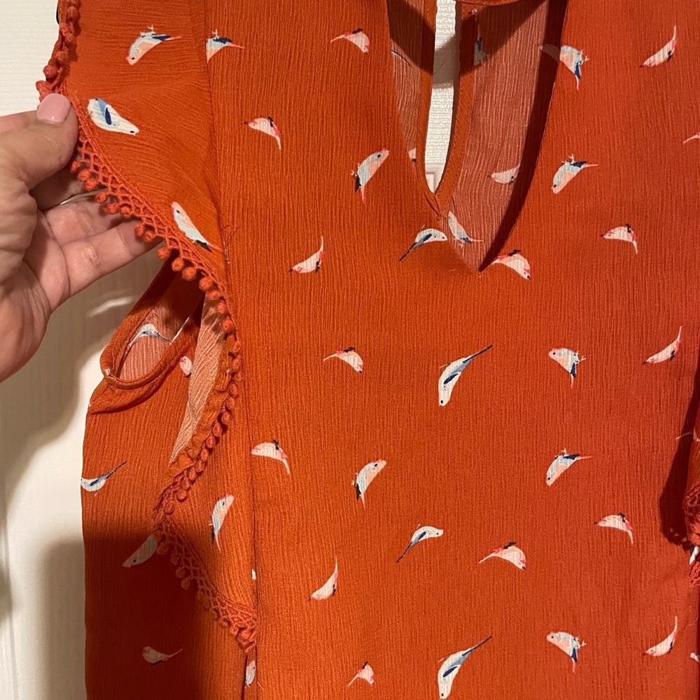 Brownish/Orange Blouse Sweet Wanderer Blouse sleeveless Size Large - Picture 3 of 6